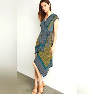 Bcbg mixed print dress , wrap dress , small, excellent condition